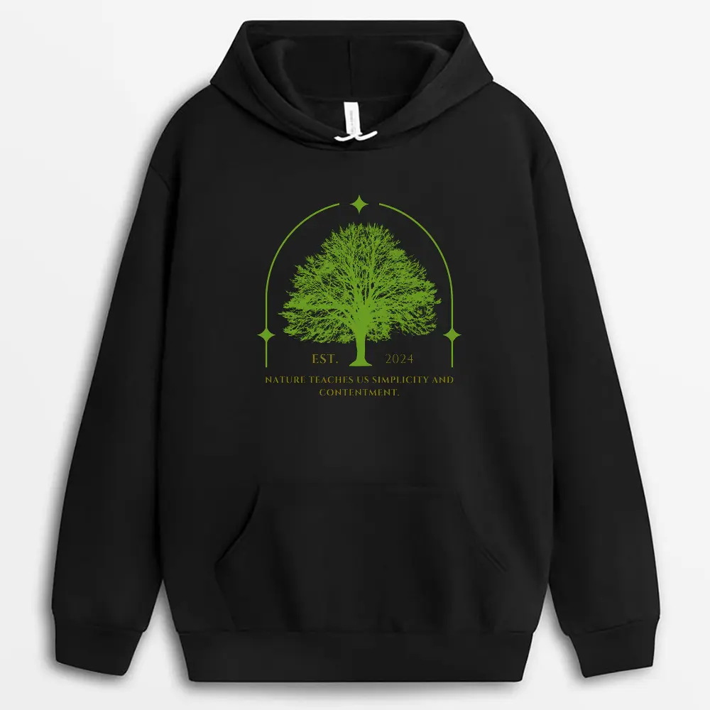 Nature Teaches Us Simplicity And Contentment Ascxgap Hoodie - Black