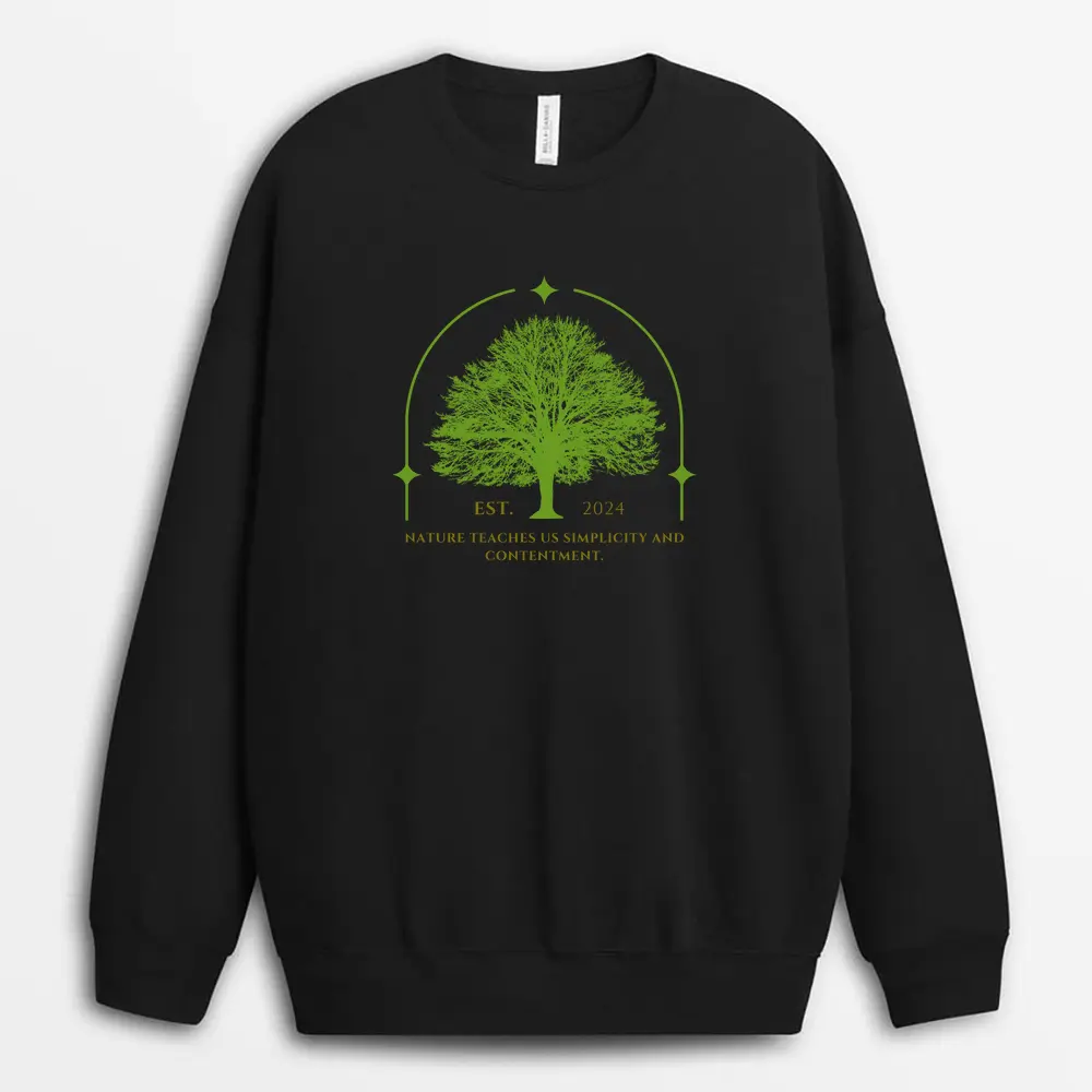 Nature Teaches Us Simplicity And Contentment Ascxgap Sweatshirt - Black