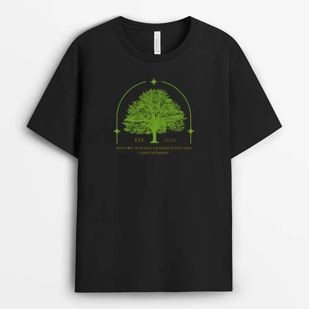 Nature Teaches Us Simplicity And Contentment Ascxgap T-Shirt - Black