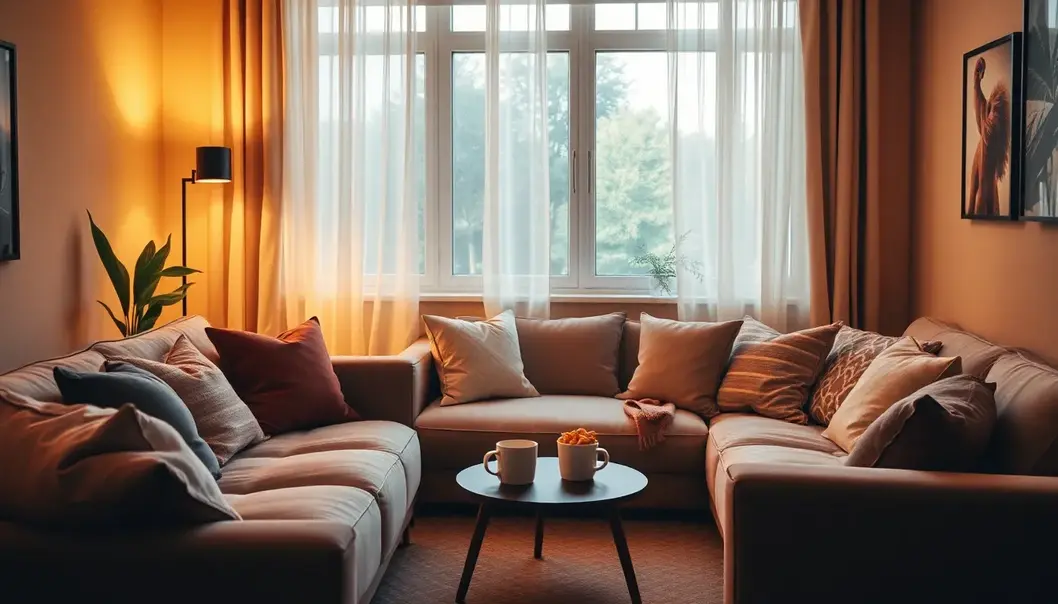 A welcoming and cozy corner designed for relaxation.