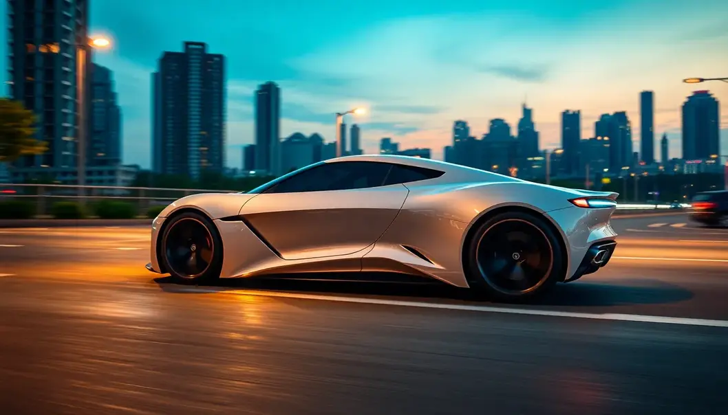 Electric sports car of the future showcases speed and sustainability.