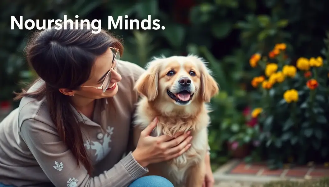 Pet owner and pet enjoying a serene moment together, symbolizing well-being and connection.